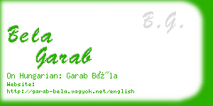 bela garab business card